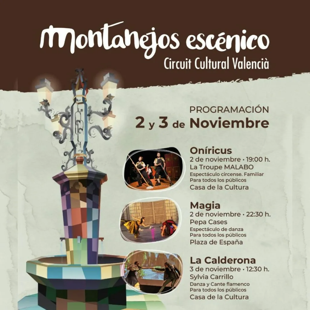 Cartel montanejos escénico, magia, danza, etc. 